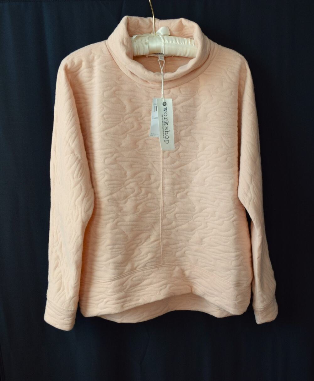 Workshop Republic Clothing Women’s S Petite Blush Pink Textured Zip Jacket NWT